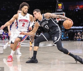 小波特19分坎宁安21+15 篮网不敌活塞